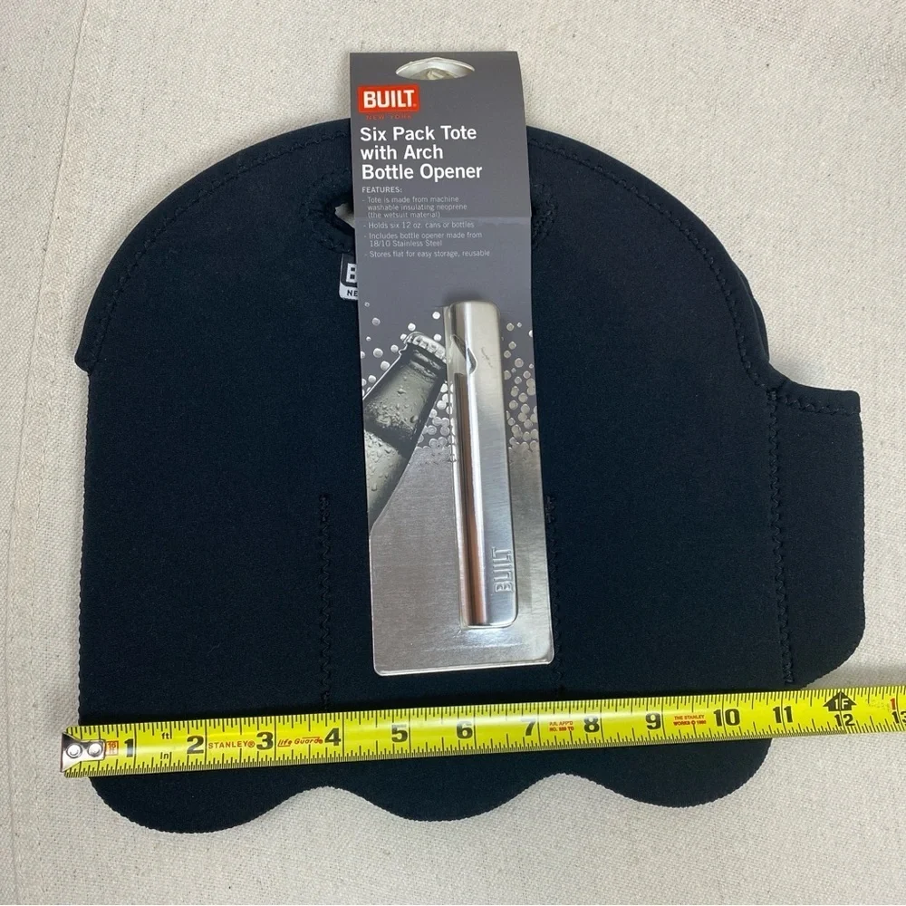 Built Six Pack Tote with Arch Bottle Opener NWT